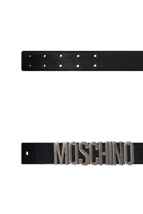 Black Belt with logo Moschino - SchaferandweinerShops GB